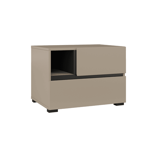 Mesa de cabeceira de 2 gavetas Lilia Taupe
