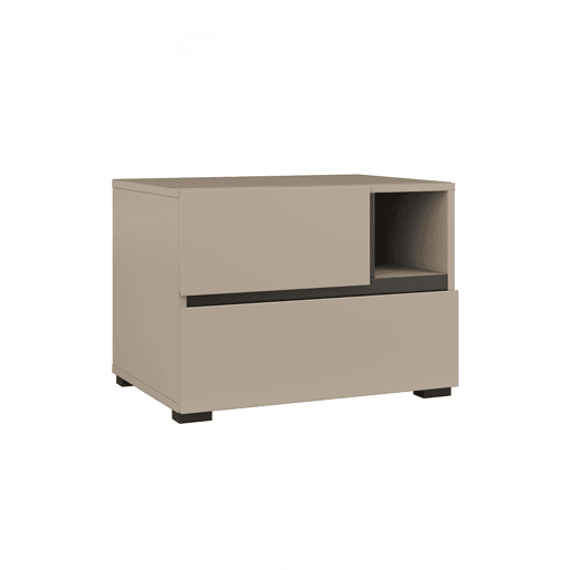 Mesa de cabeceira de 2 gavetas Lilia Taupe