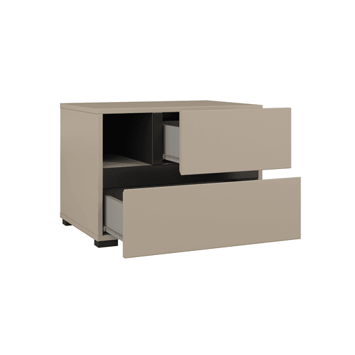 Mesa de cabeceira de 2 gavetas Lilia Taupe