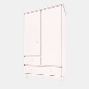 Roupeiro de 2 portas e 2 gavetas Wood Luck Babushka Branco