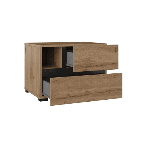 Mesa de cabeceira de 2 gavetas Lilia Wood