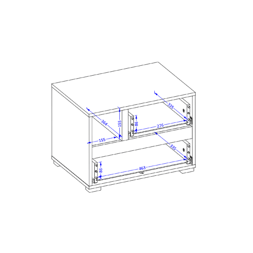 Mesa de cabeceira de 2 gavetas Lilia Wood