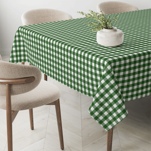 Toalha de mesa Vichy Verde Botella Teflon Pronta 140x140cm Donegal Collections