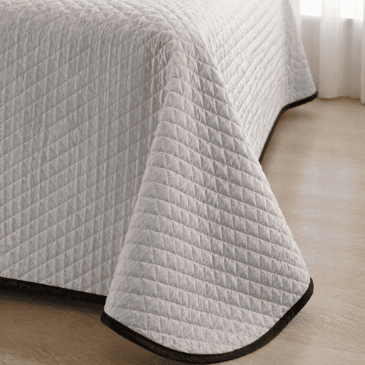 Colcha Reversível Bicolor CinzaPreto Cama 105cm Donegal Collections