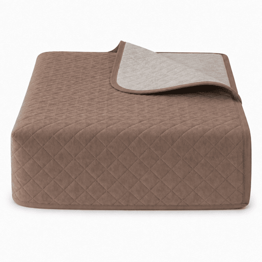 Colcha Reversível Bicolor CouroLinho Cama 135cm Donegal Collections