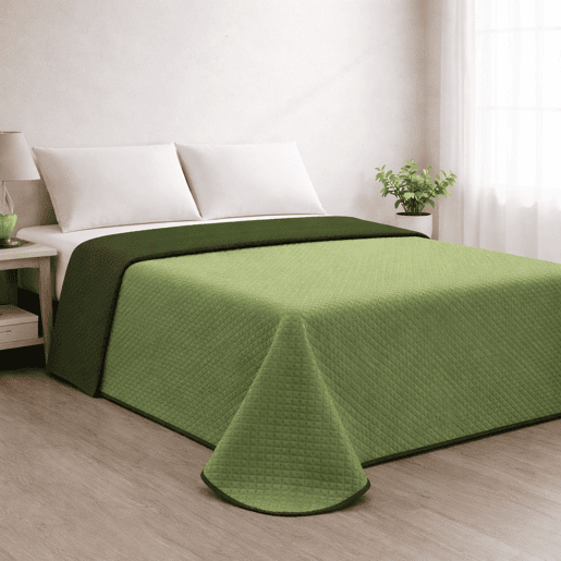 Colcha Reversível Bicolor OlivaBotella Cama 90cm Donegal Collections