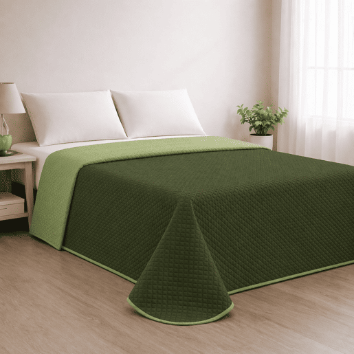 Colcha Reversível Bicolor OlivaBotella Cama 90cm Donegal Collections