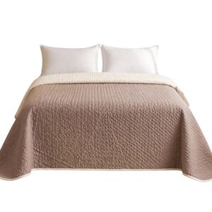 Colcha Reversível Bicolor BegeCouro Cama 90cm Donegal Collections