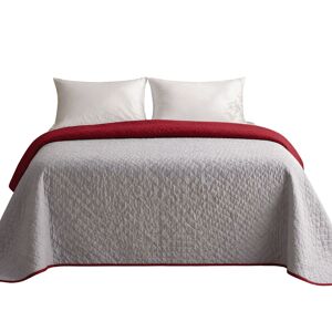 Colcha Reversível Bicolor CinzaRojo Cama 90cm Donegal Collections