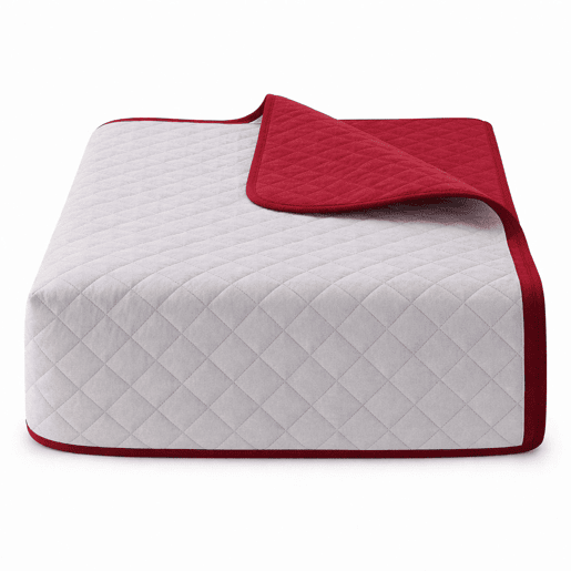 Colcha Reversível Bicolor CinzaRojo Cama 90cm Donegal Collections