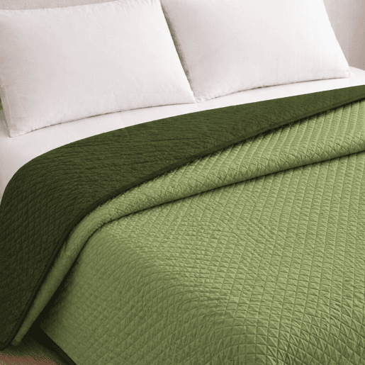 Colcha Reversível Bicolor OlivaBotella Cama 150cm Donegal Collections