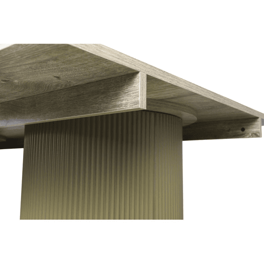 Mesa de jantar oval de madeira Zénith - 180 cm - 8 lugares sentados - Bege