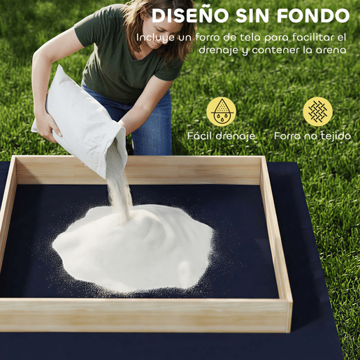 AIYAPLAY Tanque de Areia de Madeira para Crianças com Escavadora, Tanque de Areia Infantil com Assento Giratório 360° e Forro de Tecido Não Tecido, Sem Motor, Caixa de Areia para Crianças de 3-6 Anos, 184x90x56 cm, Natural