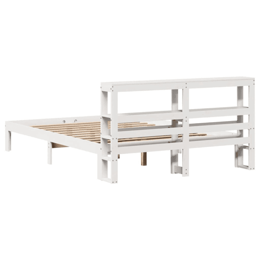 Estrutura De Cama De Casal c cabeceira - 120x190 cm pinho maciço branco