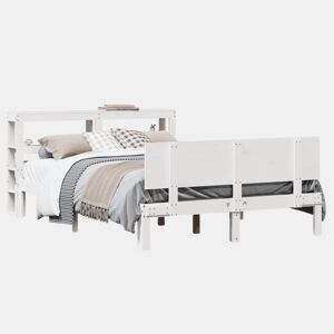 Estrutura De Cama De Casal c cabeceira - 120x190 cm pinho maciço branco