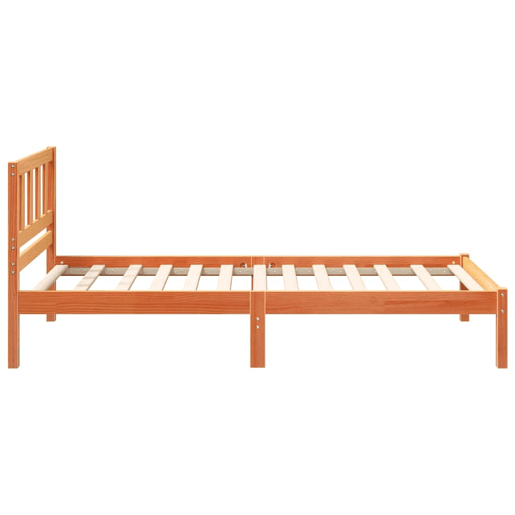 Estrutura de cama de solteiro moderno com cabeceira - Marrom Cera 75 x 190 cm