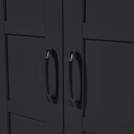 Mesa de bar extensível 133-202×70×93,5 cm - com duas gavetas e quatro prateleiras, mesa de cozinha extensível para 2-6 pessoas - Preto Mesa de bar extensível 133-202×70×93,5 cm - com duas gavetas e quatro prateleiras, mesa de cozinha extensível para 2-6 pessoas - Preto