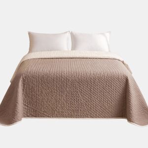Colcha Reversível Bicolor BegeCouro Cama 150cm Donegal Collections
