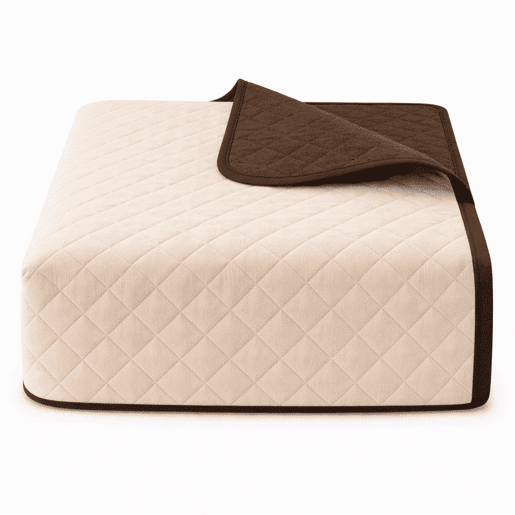 Colcha Reversível Bicolor BegeMarrom Cama 135cm Donegal Collections