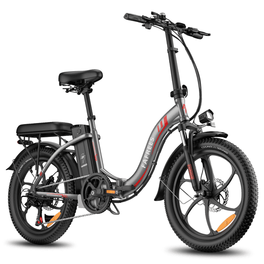 FAFREES F20 E-bike - Motor 250W, Bateria 36V18Ah, 20 Polegadas, Travão a disco mecânico - Cinzenta