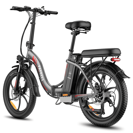 FAFREES F20 E-bike - Motor 250W, Bateria 36V18Ah, 20 Polegadas, Travão a disco mecânico - Cinzenta
