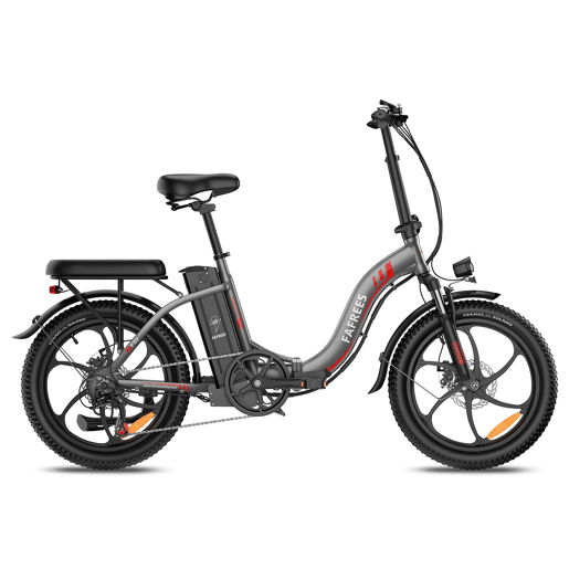 FAFREES F20 E-bike - Motor 250W, Bateria 36V18Ah, 20 Polegadas, Travão a disco mecânico - Cinzenta