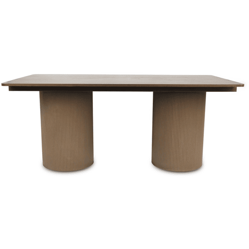 Mesa de jantar oval de madeira Zénith - 180 cm - Assentos 8 - Castanho