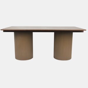 Mesa de jantar oval de madeira Zénith - 180 cm - Assentos 8 - Castanho