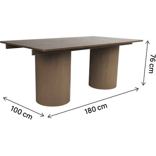 Mesa de jantar oval de madeira Zénith - 180 cm - Assentos 8 - Castanho