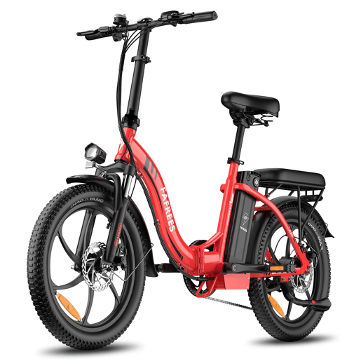 FAFREES F20 E-bike - Motor 250W, Bateria 36V18Ah, Travão a disco mecânico, 20, - Vermelha