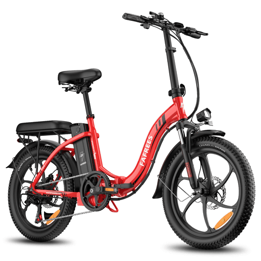 FAFREES F20 E-bike - Motor 250W, Bateria 36V18Ah, Travão a disco mecânico, 20, - Vermelha