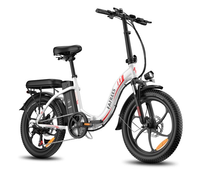 Fafrees f20 bicicleta eléctrica - motor 250w batería 36v18ah ruedas 20'' freno de disco mecánico - blanco