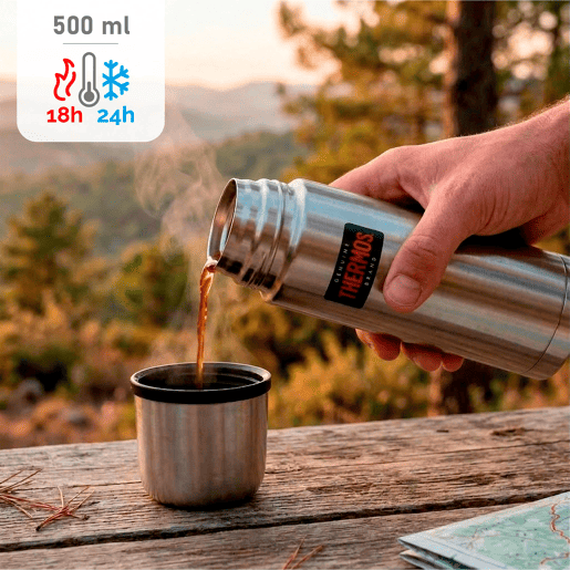 Thermos Garrafa térmica em aço inoxidável 500 ml prata