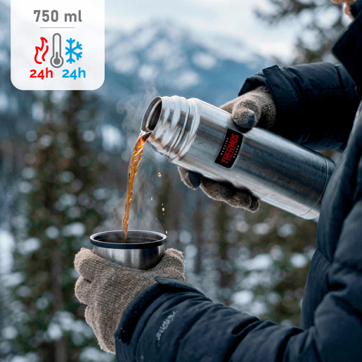 Thermos Garrafa térmica em aço inoxidável 750 ml prateada Thermos Garrafa térmica em aço inoxidável 750 ml prateada