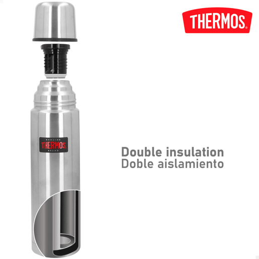 Thermos Garrafa térmica em aço inoxidável 750 ml prateada Thermos Garrafa térmica em aço inoxidável 750 ml prateada