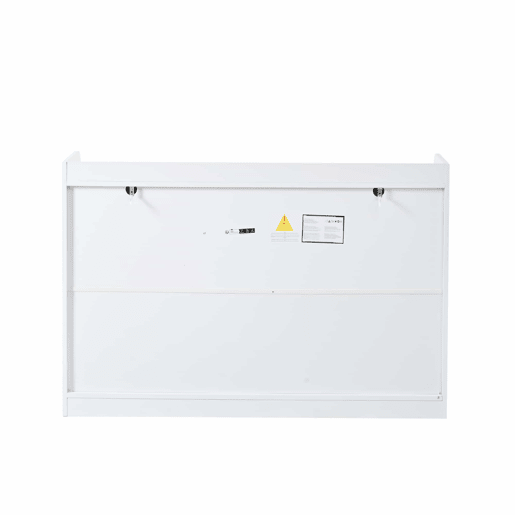 Aparador 120 x 35 x 80 cm - móvel de sala com 3 gavetas e 3 portas, prateleiras ajustáveis, puxadores, design às riscas, capacidade de 60 kg, aparador de entrada - branco