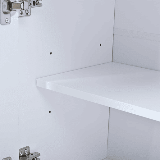Aparador 120 x 35 x 80 cm - móvel de sala com 3 gavetas e 3 portas, prateleiras ajustáveis, puxadores, design às riscas, capacidade de 60 kg, aparador de entrada - branco