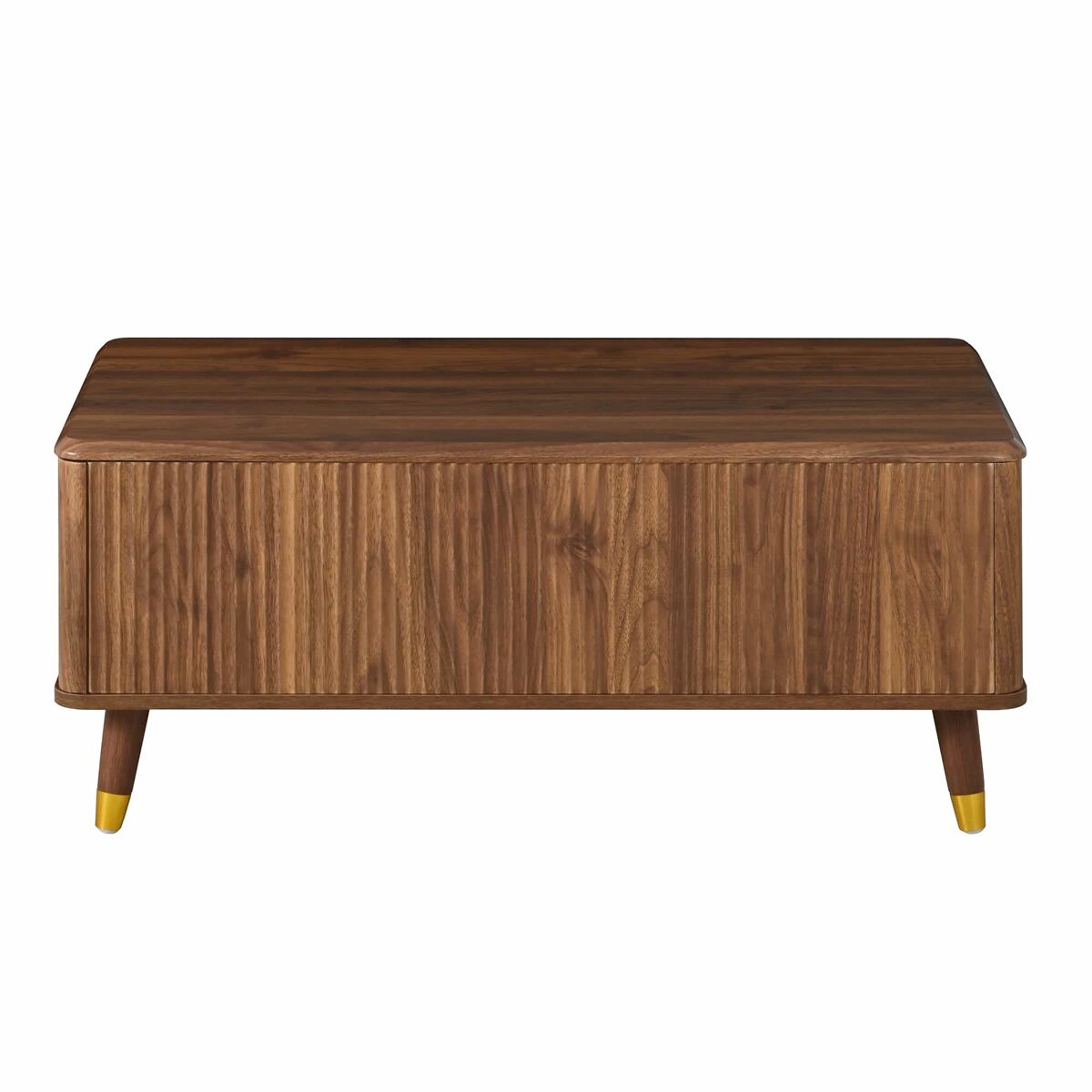 mesa de centro elevable - estilo moderno retro tablero elevable estructura ondulada gran capacidad de almacenamiento patas de madera multifuncional - nogal