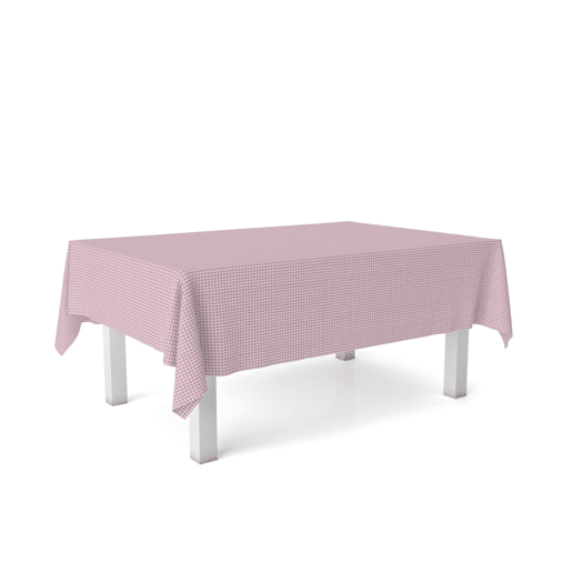 Toalha de mesa Vichy Pequena Rosa Teflon Pronta 140x140cm Donegal Collections