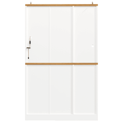Armário alto 104x40x180 cm - Vitrine LED para cozinha e sala - Branco