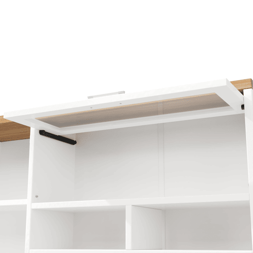 Armário alto 104x40x180 cm - Vitrine LED para cozinha e sala - Branco