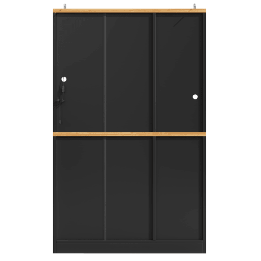 Armário alto LED 104x40x180 cm - Vitrine moderna para cozinha e sala - Preto
