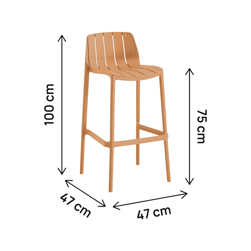 Conjunto de 2 cadeiras altas de jardim empilháveis > - Laranja Conjunto de 2 cadeiras altas de jardim empilháveis > - Laranja