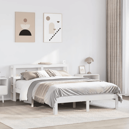 Estrutura De Cama Dupla para adultos c cabeceira - 120x200 cm branco Estrutura De Cama Dupla para adultos c cabeceira - 120x200 cm branco