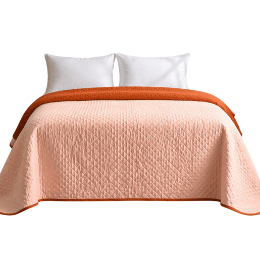 Colcha Reversível Bicolor TelhaCoral Cama 105cm Donegal Collections