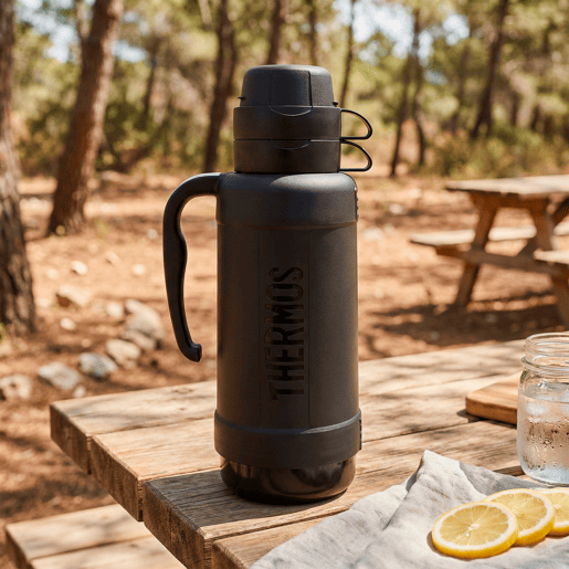 Thermos Garrafa térmica com parede dupla isolada cinzenta 1,8 L