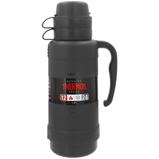 Thermos Garrafa térmica com parede dupla isolada cinzenta 1,8 L