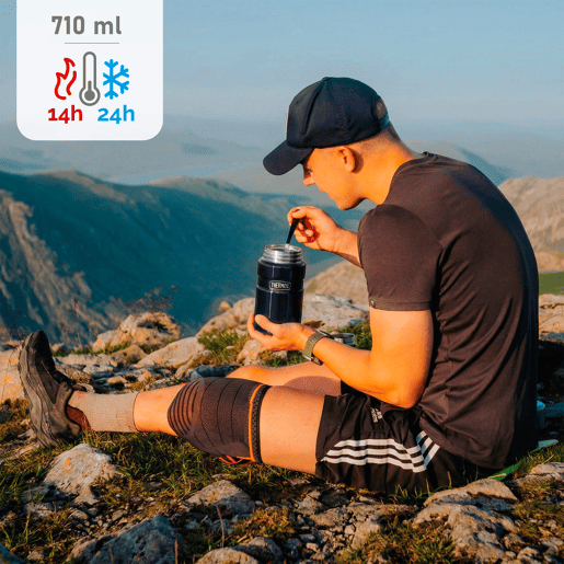 Garrafa térmica para alimentos Thermos 710 ml em aço inoxidável azul metalizado