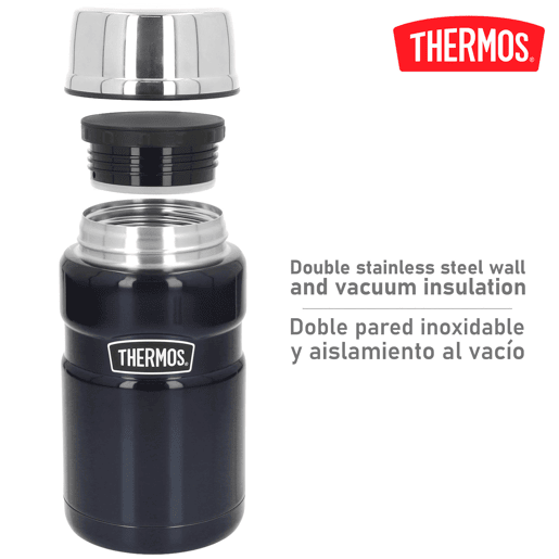 Garrafa térmica para alimentos Thermos 710 ml em aço inoxidável azul metalizado