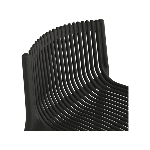 Conjunto de 2 cadeiras altas empilháveis de plástico > - Preto